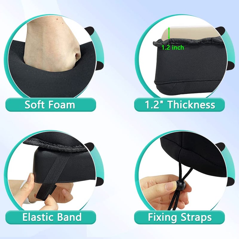 Mybow Knee Scooter Pad for Comfort Knee Walker Pad Cover Cushion Scooter for Broken Foot Leg Injury Knee Cushion Roller Scooter Padding Medical Foam Cushion Seat Cover (Black) - Image 2